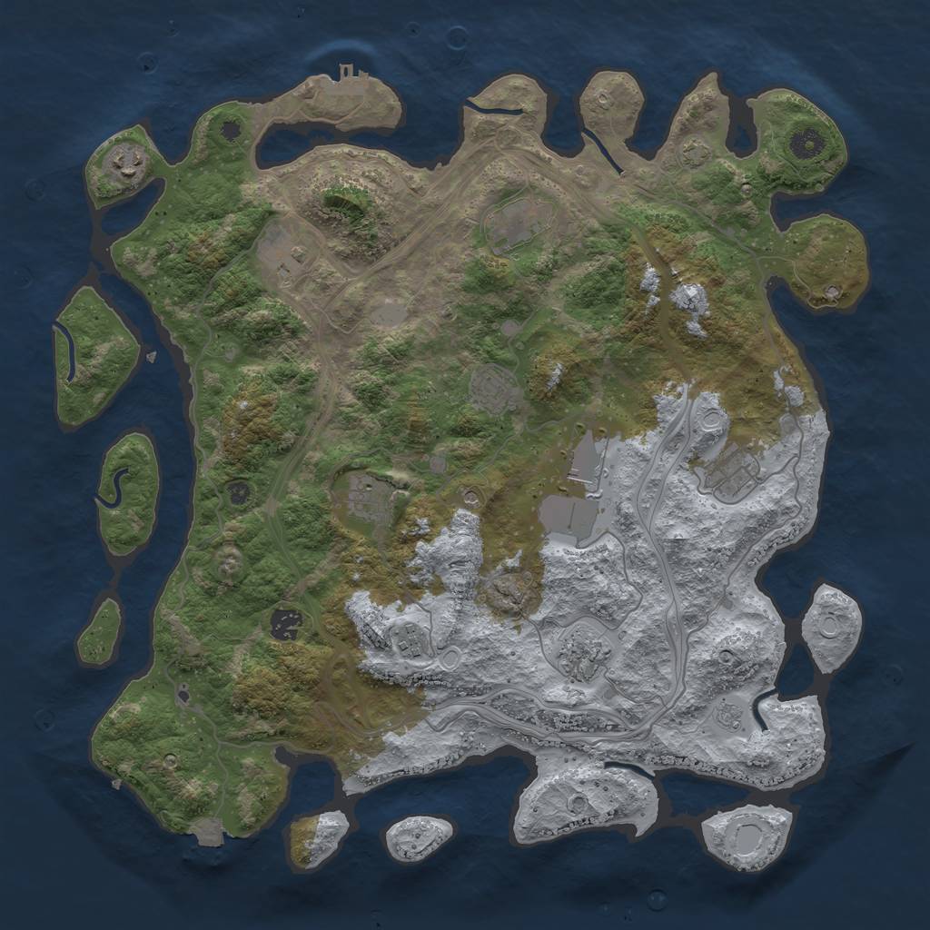 Rust Map: Procedural Map, Size: 4250, Seed: 4572431, 17 Monuments