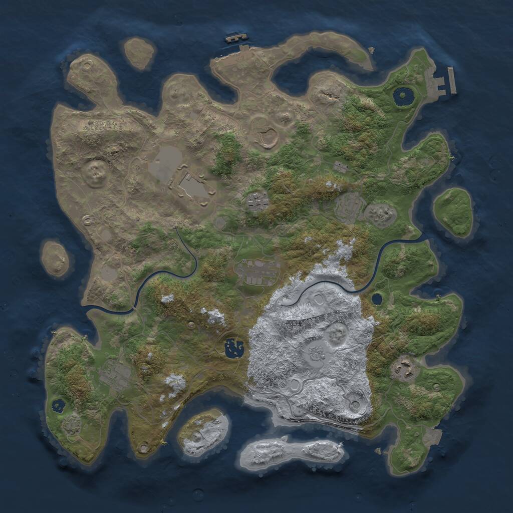Rust Map: Procedural Map, Size: 3800, Seed: 63534162, 14 Monuments