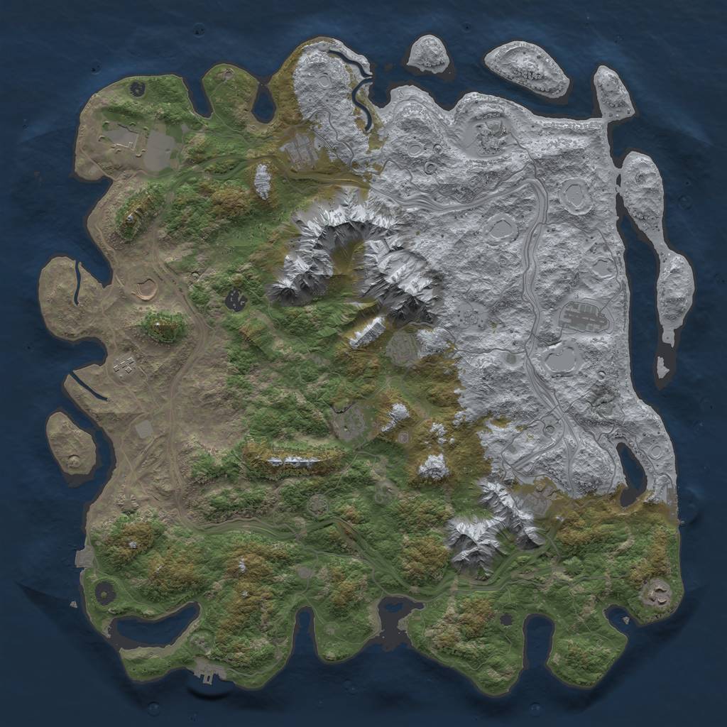 Rust Map: Procedural Map, Size: 5000, Seed: 1724887853, 19 Monuments