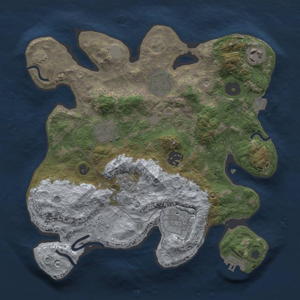 Rust Map: Procedural Map, Size: 3000, Seed: 1410932276, 13 Monuments