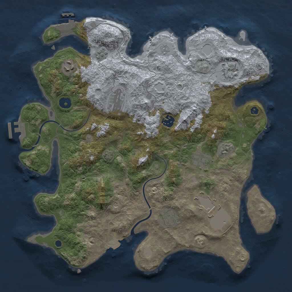 Rust Map: Procedural Map, Size: 3700, Seed: 94342231, 14 Monuments