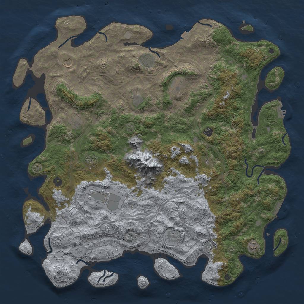 Rust Map: Procedural Map, Size: 5000, Seed: 84807, 19 Monuments