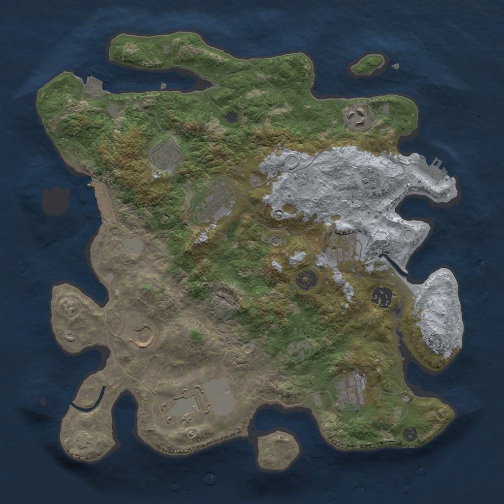Rust Map: Procedural Map, Size: 3600, Seed: 17068288, 17 Monuments