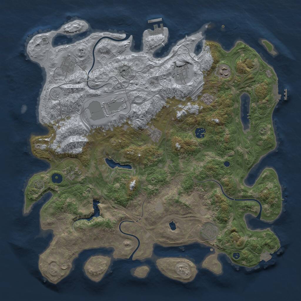 Rust Map: Procedural Map, Size: 4250, Seed: 964874092, 15 Monuments