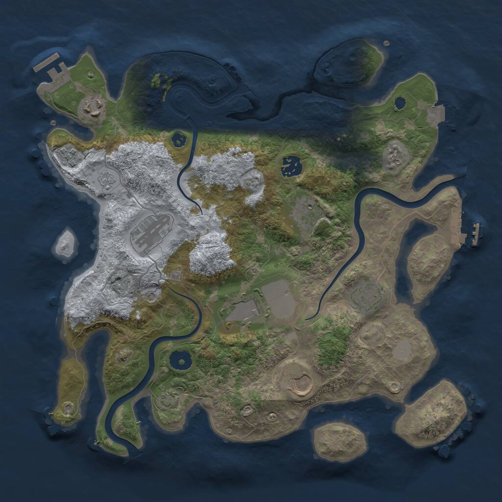 Rust Map: Procedural Map, Size: 3500, Seed: 289475620, 14 Monuments