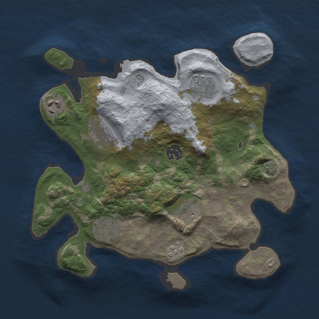 Rust Map: Barren, Size: 3000, Seed: 99100523, 11 Monuments