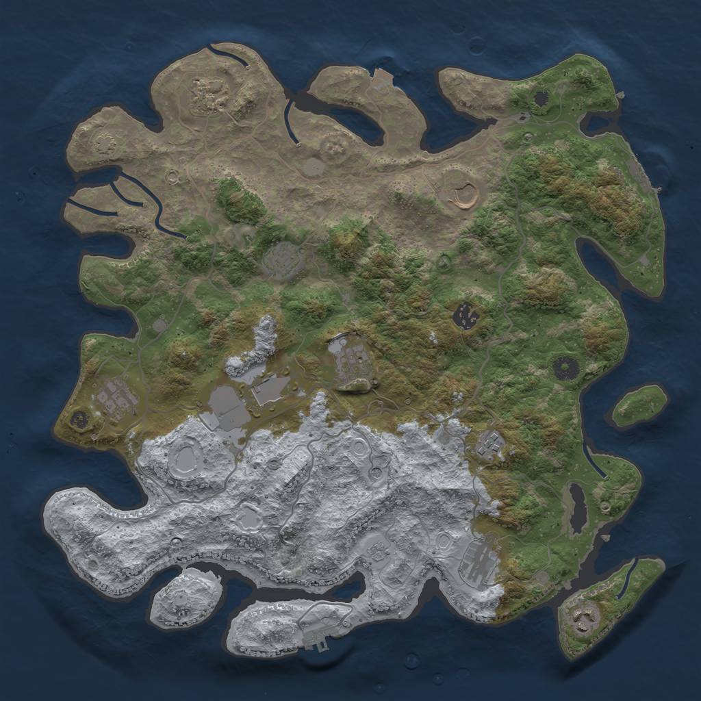 Rust Map: Procedural Map, Size: 4100, Seed: 3449018, 18 Monuments