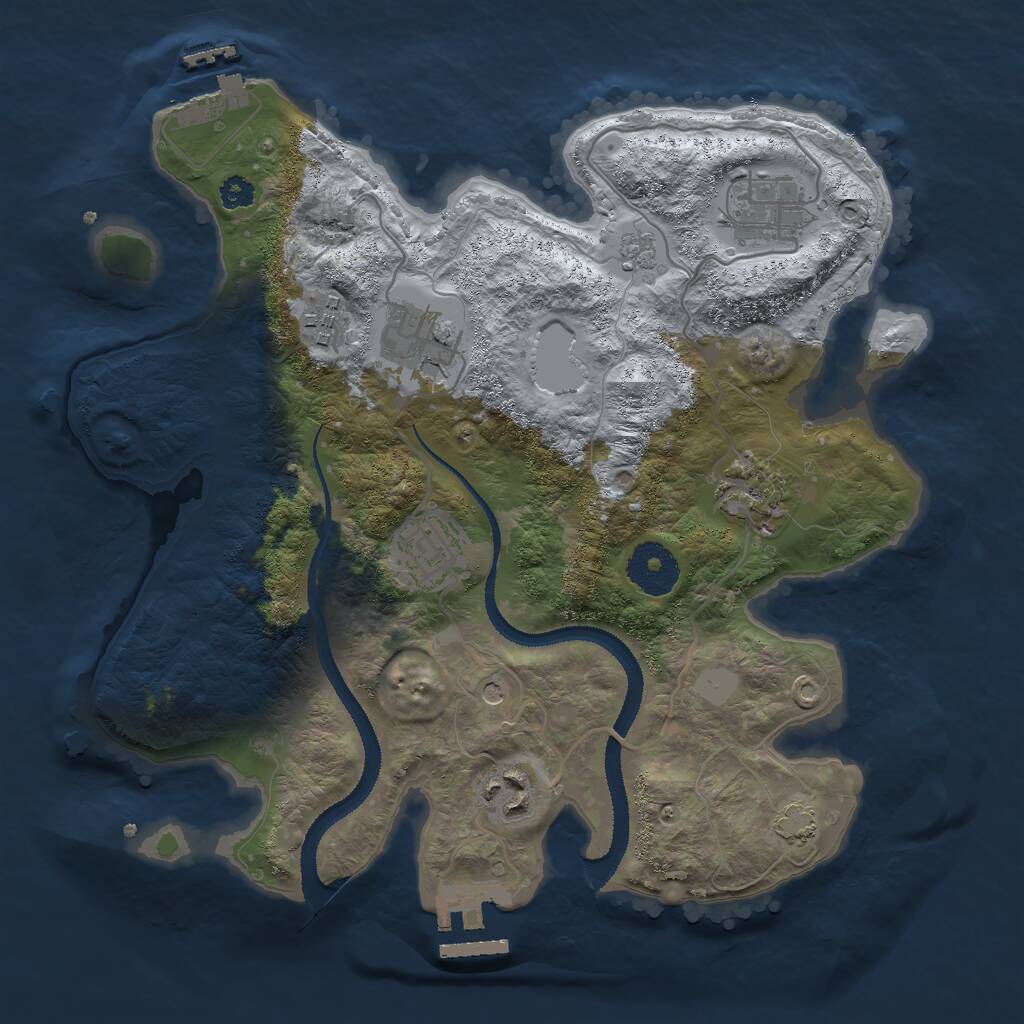 Rust Map: Procedural Map, Size: 3000, Seed: 1974025752, 12 Monuments