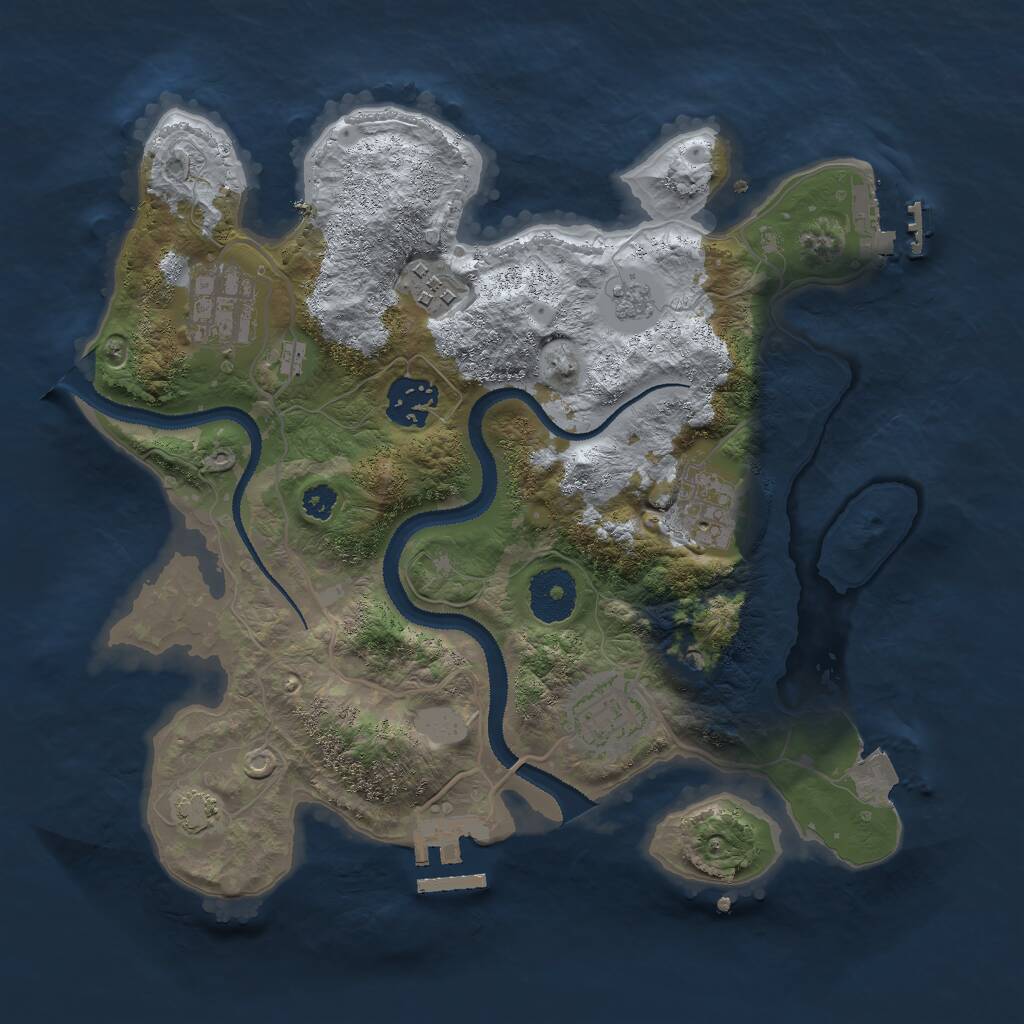 Rust Map: Procedural Map, Size: 3000, Seed: 2002034772, 11 Monuments