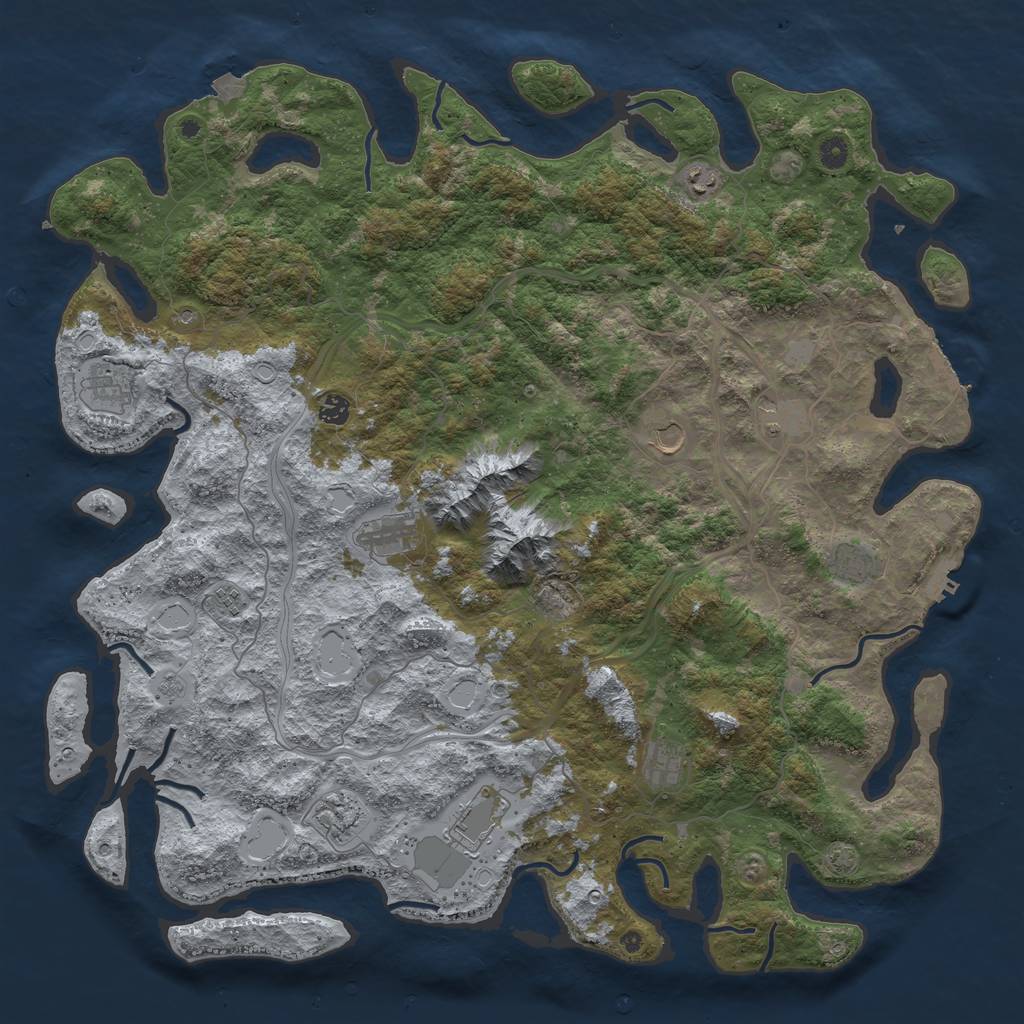 Rust Map: Procedural Map, Size: 5000, Seed: 39369708, 19 Monuments
