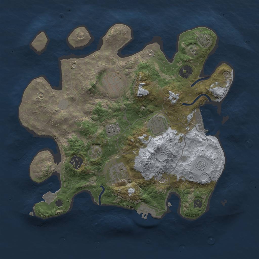 Rust Map: Procedural Map, Size: 3000, Seed: 249092829, 13 Monuments