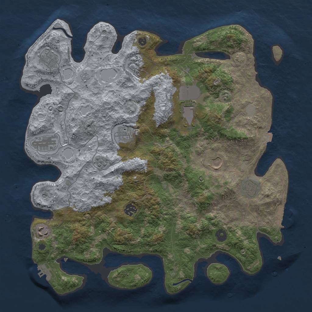 Rust Map: Procedural Map, Size: 3900, Seed: 42039223, 18 Monuments