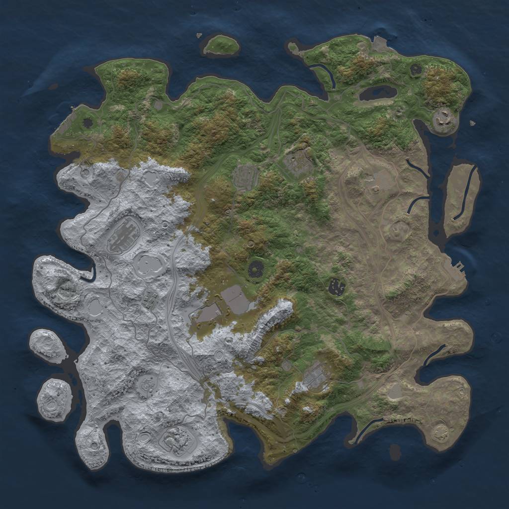 Rust Map: Procedural Map, Size: 4500, Seed: 26324354, 18 Monuments