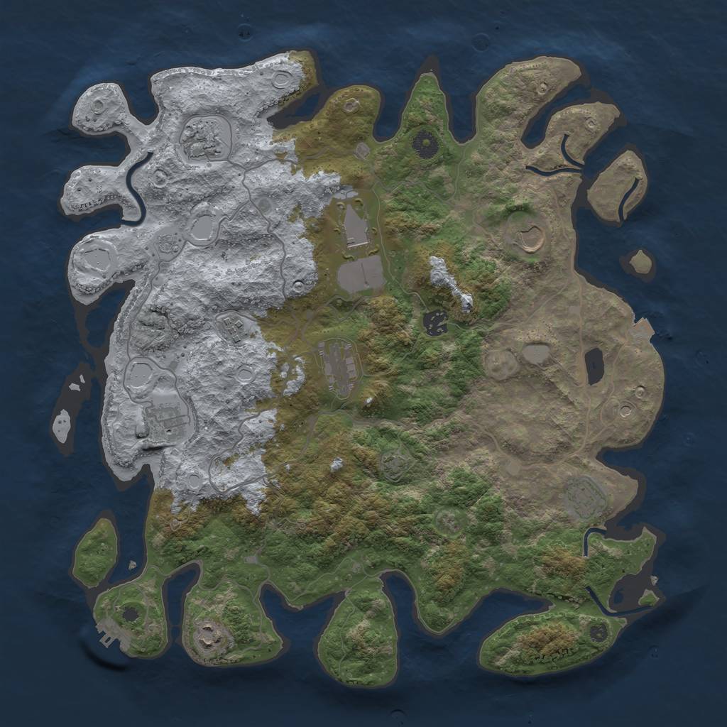 Rust Map: Procedural Map, Size: 4100, Seed: 61988859, 16 Monuments