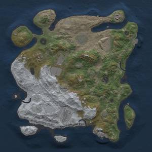 Thumbnail Rust Map: Procedural Map, Size: 3500, Seed: 390283300, 15 Monuments