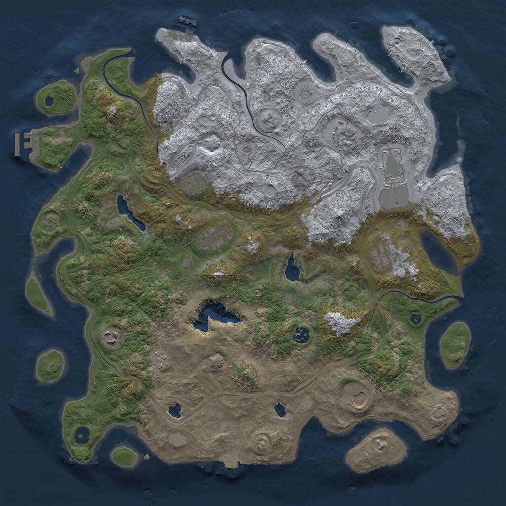 Rust Map: Procedural Map, Size: 4500, Seed: 625105617, 15 Monuments