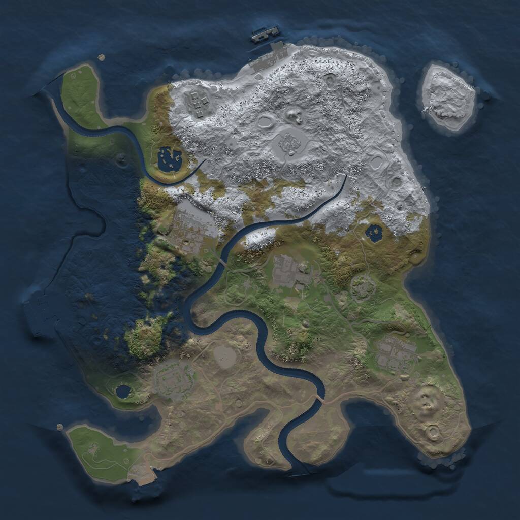 Rust Map: Procedural Map, Size: 3000, Seed: 1713574920, 11 Monuments