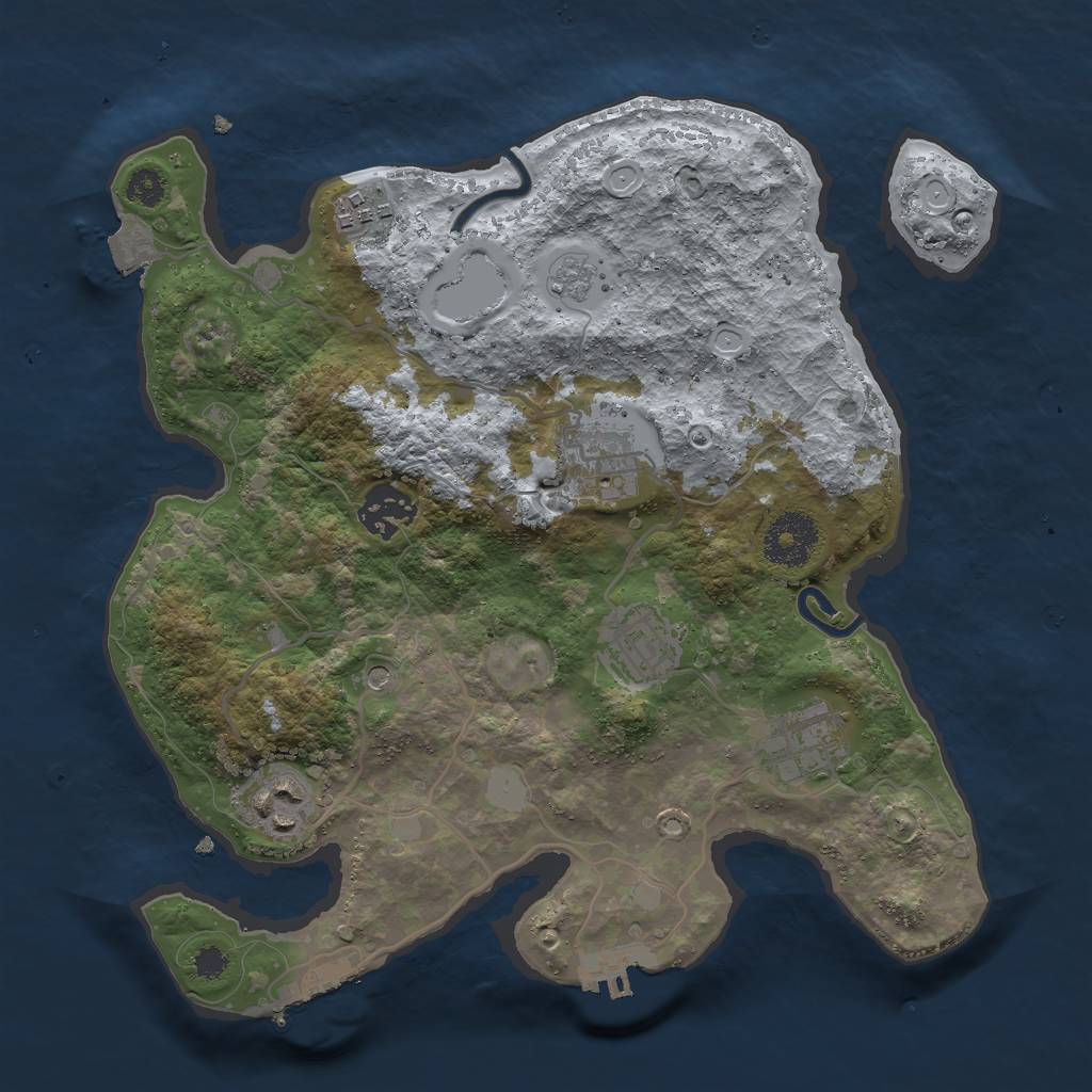 Rust Map: Procedural Map, Size: 3000, Seed: 1713574920, 13 Monuments