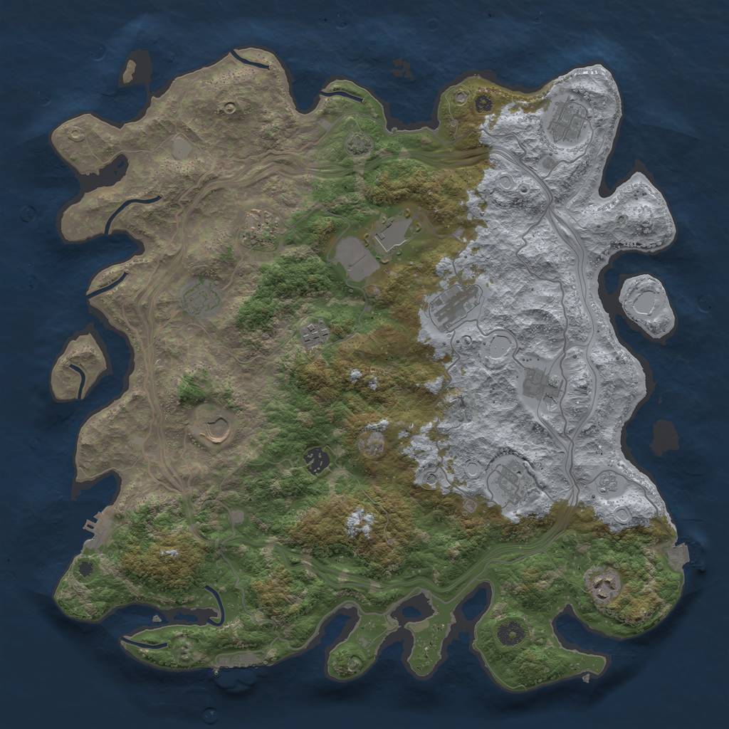 Rust Map: Procedural Map, Size: 4300, Seed: 14279598, 19 Monuments