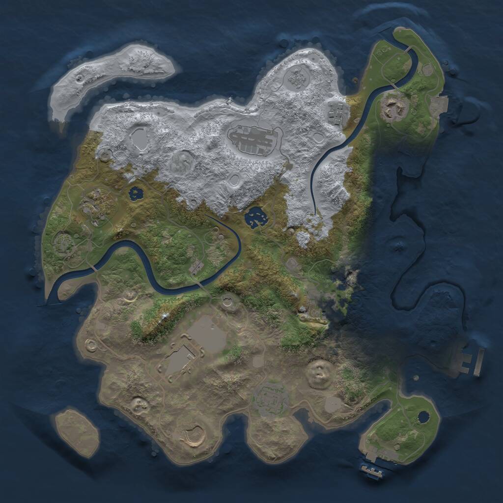 Rust Map: Procedural Map, Size: 3500, Seed: 1786926205, 15 Monuments