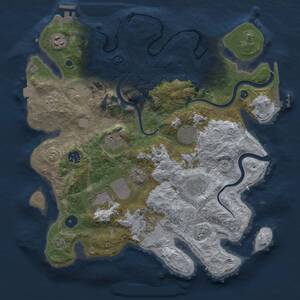 Thumbnail Rust Map: Procedural Map, Size: 3700, Seed: 2099716877, 15 Monuments