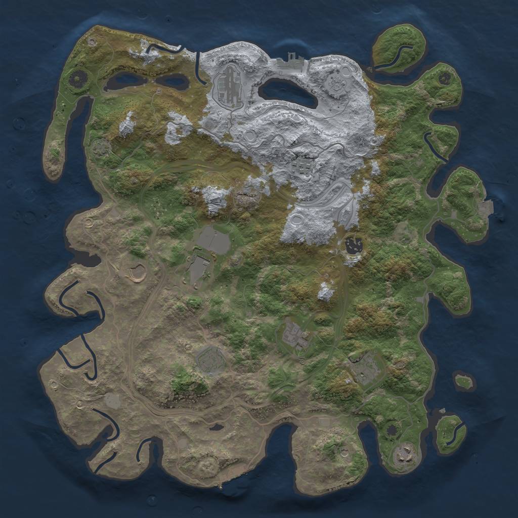 Rust Map: Procedural Map, Size: 4250, Seed: 11771394, 17 Monuments