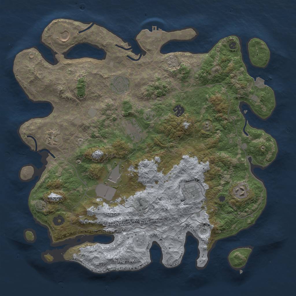 Rust Map: Procedural Map, Size: 4000, Seed: 26548, 16 Monuments