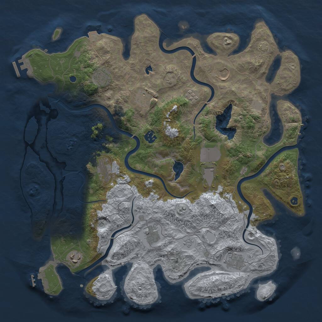 Rust Map: Procedural Map, Size: 4100, Seed: 89293448, 16 Monuments