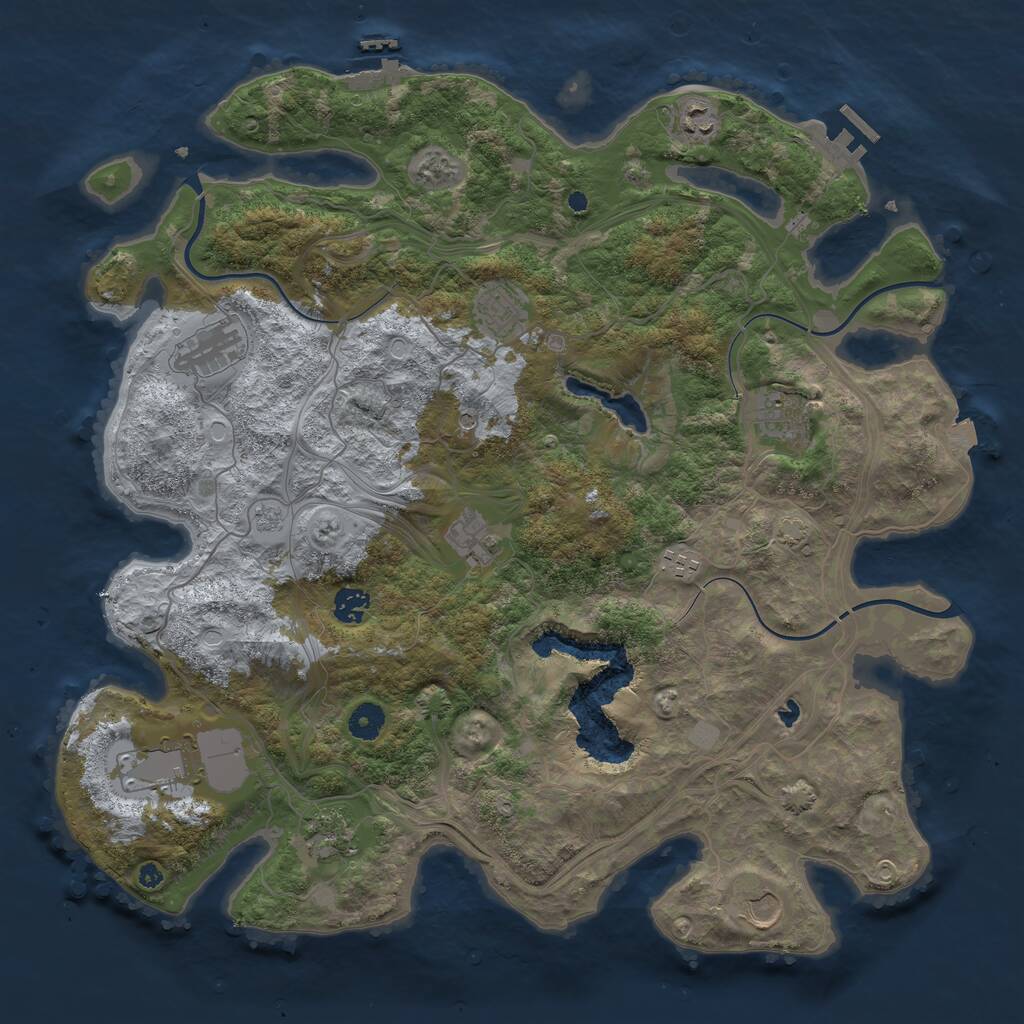 Rust Map: Procedural Map, Size: 4250, Seed: 1643712185, 16 Monuments