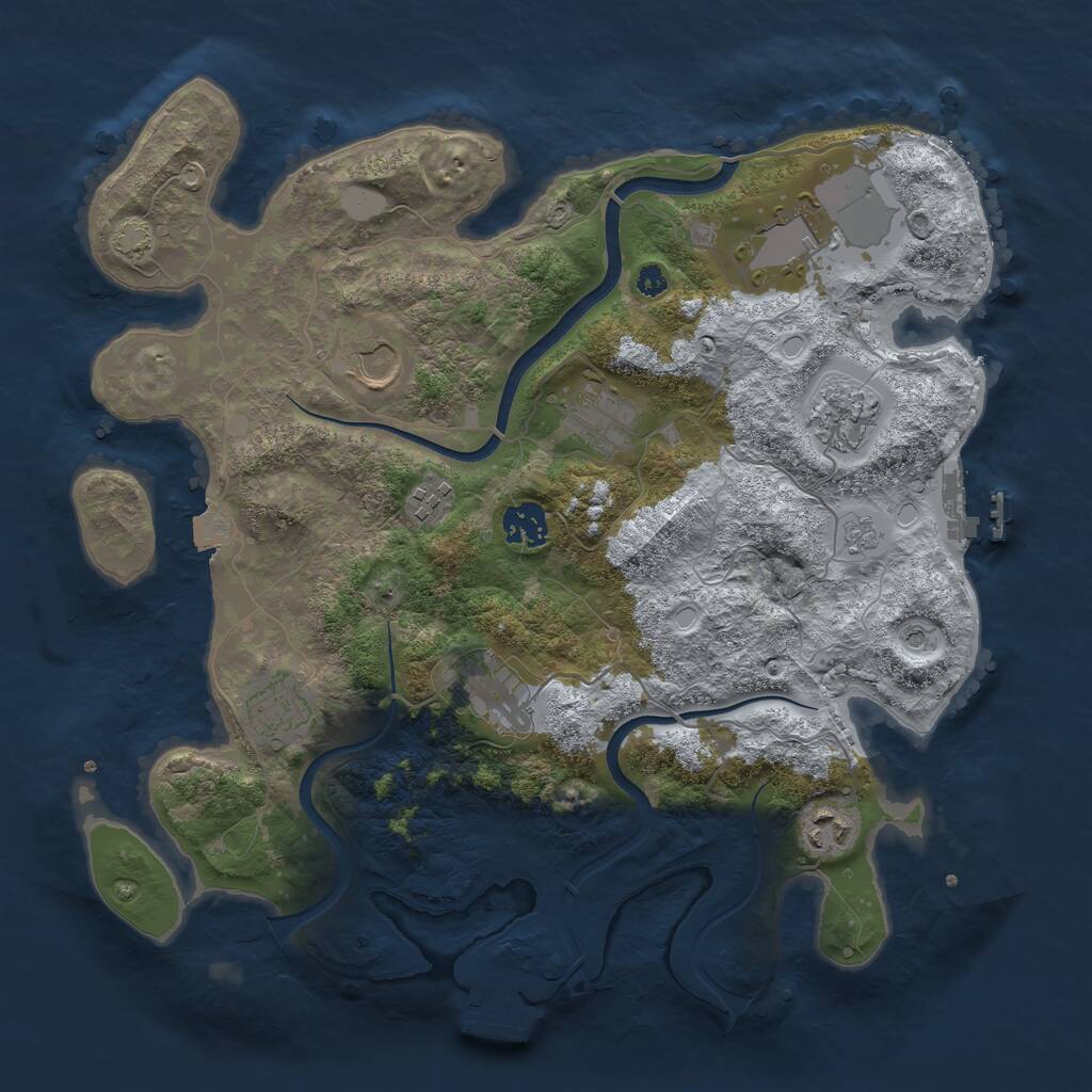 Rust Map: Procedural Map, Size: 3600, Seed: 1290767047, 15 Monuments