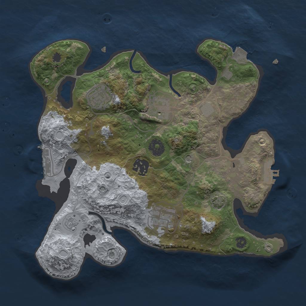 Rust Map: Procedural Map, Size: 2800, Seed: 58763125, 12 Monuments