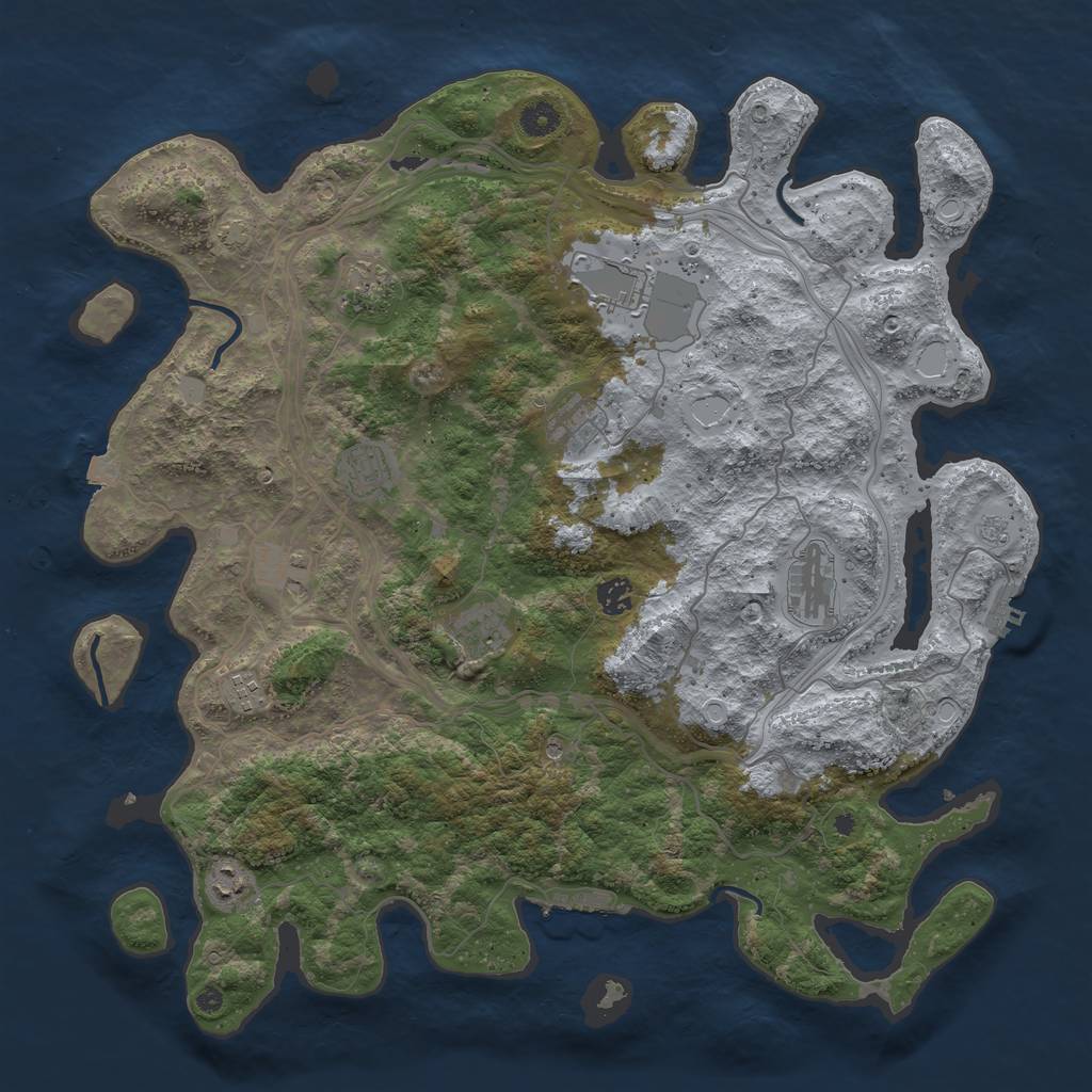 Rust Map: Procedural Map, Size: 4400, Seed: 18394944, 18 Monuments