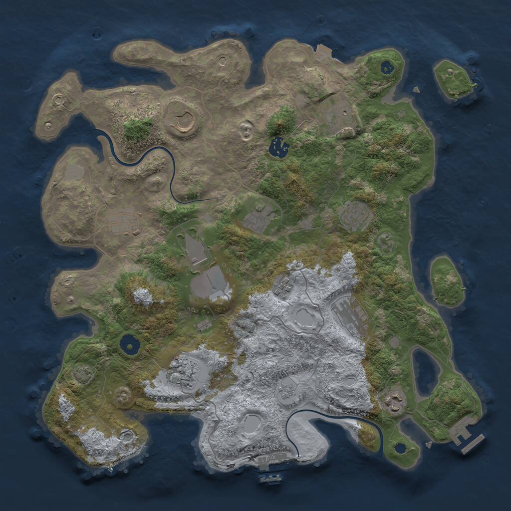 Rust Map: Procedural Map, Size: 3800, Seed: 68259508, 17 Monuments