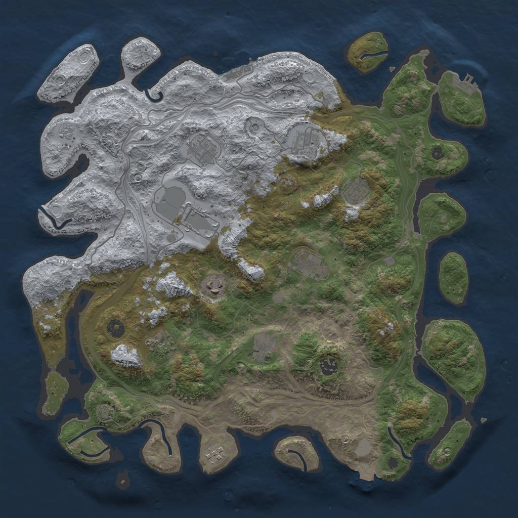 Rust Map: Procedural Map, Size: 4250, Seed: 45762336, 18 Monuments
