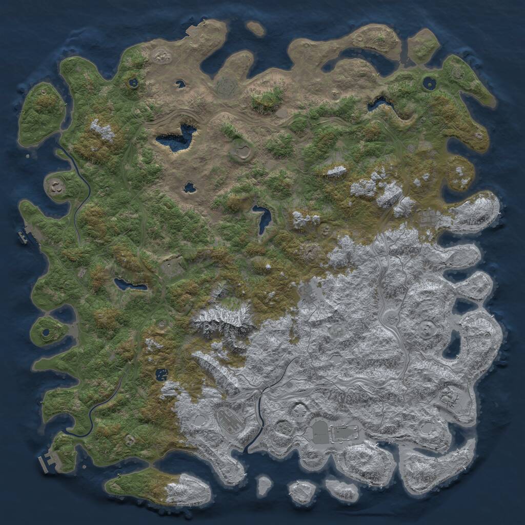 Rust Map: Procedural Map, Size: 6000, Seed: 311803316, 17 Monuments