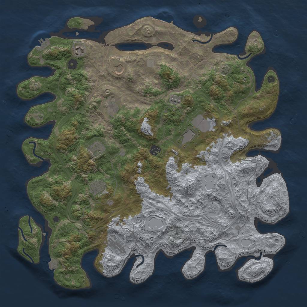 Rust Map: Procedural Map, Size: 4400, Seed: 77090320, 17 Monuments