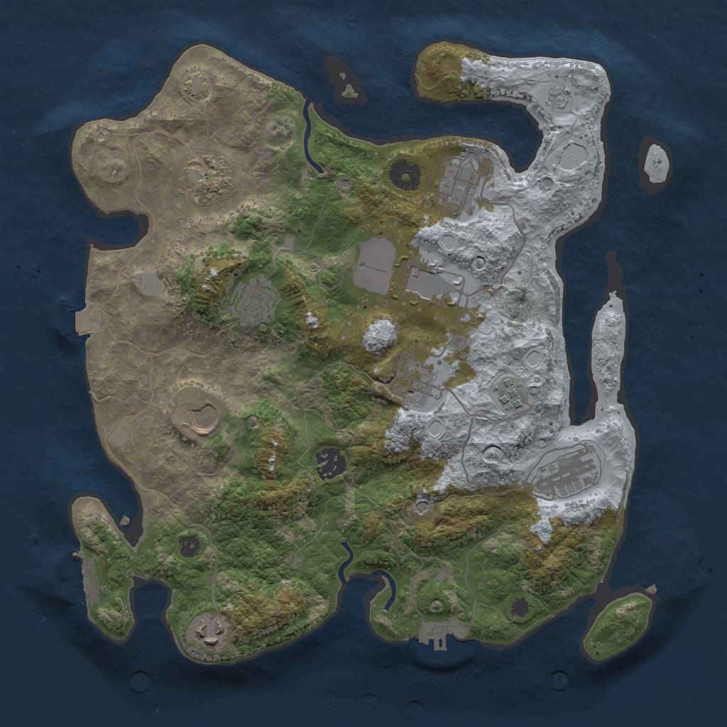 Rust Map: Procedural Map, Size: 3500, Seed: 162361922, 18 Monuments