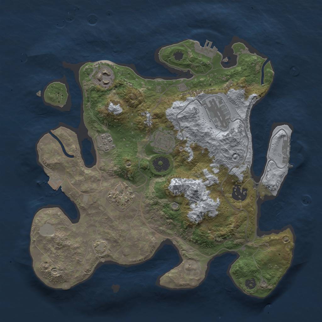 Rust Map: Procedural Map, Size: 3000, Seed: 26523, 12 Monuments