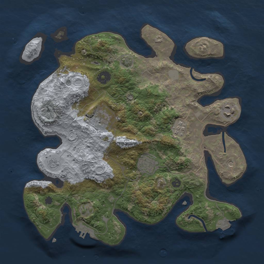 Rust Map: Procedural Map, Size: 3000, Seed: 3812564, 11 Monuments