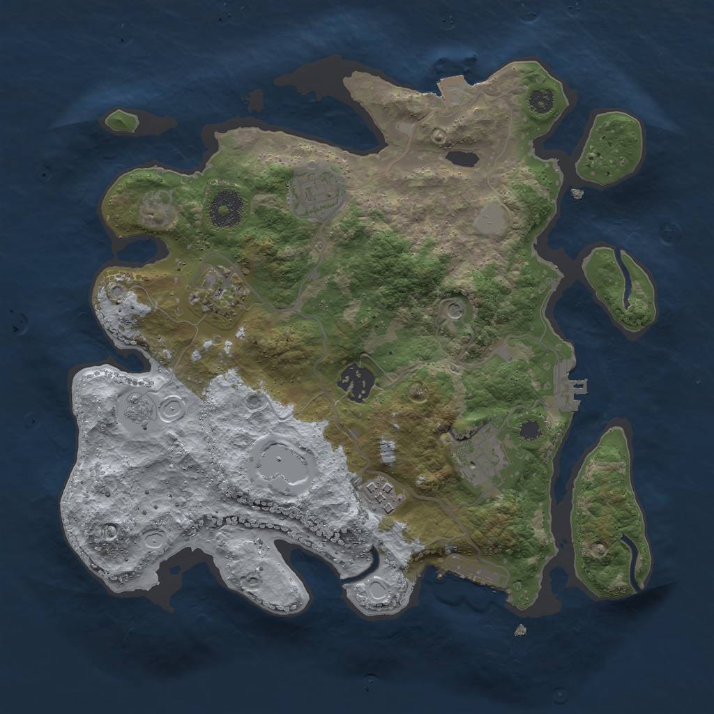 Rust Map: Procedural Map, Size: 3000, Seed: 10627, 12 Monuments