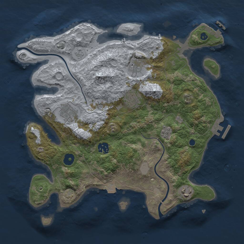 Rust Map: Procedural Map, Size: 3250, Seed: 1062023, 12 Monuments