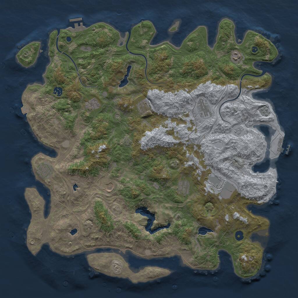 Rust Map: Procedural Map, Size: 4800, Seed: 1595290136, 16 Monuments