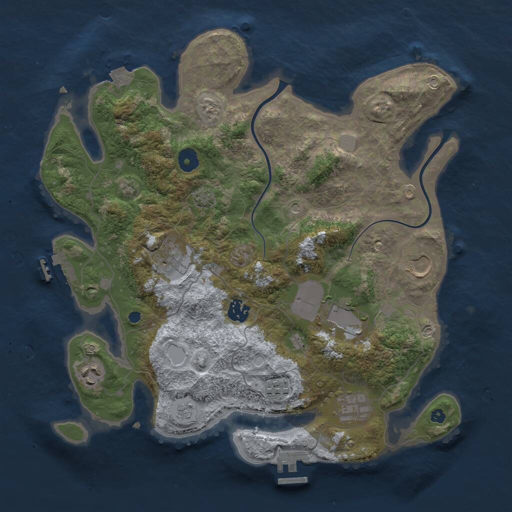 Rust Map: Procedural Map, Size: 3500, Seed: 51252917, 13 Monuments