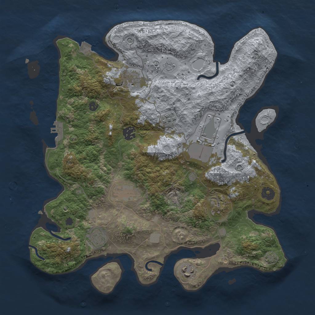 Rust Map: Procedural Map, Size: 3500, Seed: 89516423, 15 Monuments