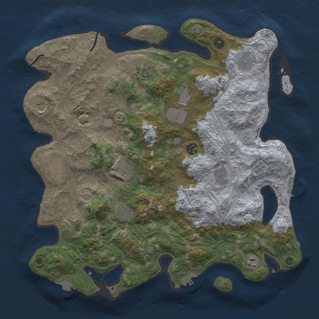 Rust Map: Procedural Map, Size: 4250, Seed: 15032962, 19 Monuments