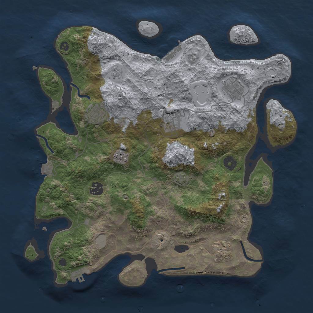 Rust Map: Procedural Map, Size: 3450, Seed: 7831583, 13 Monuments