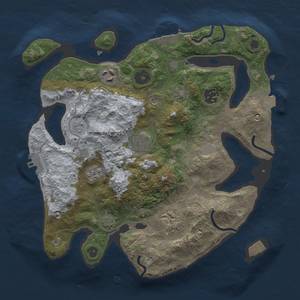 Thumbnail Rust Map: Procedural Map, Size: 3000, Seed: 1137335427, 13 Monuments