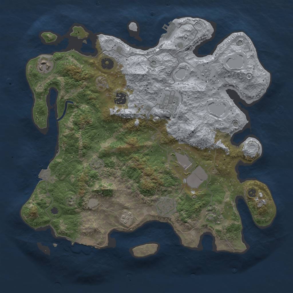 Rust Map: Procedural Map, Size: 3550, Seed: 60908903, 15 Monuments