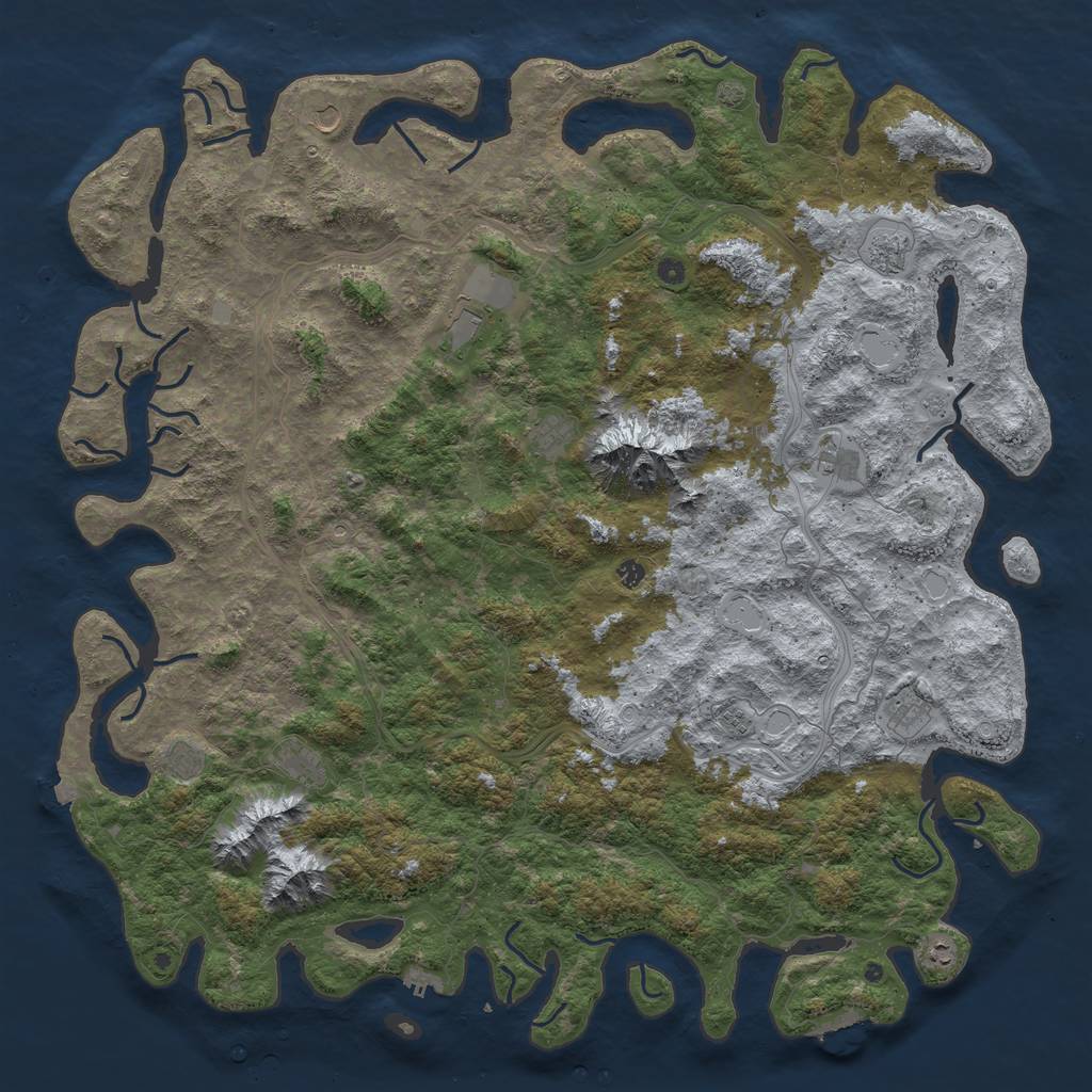 Rust Map: Procedural Map, Size: 6000, Seed: 54421, 19 Monuments