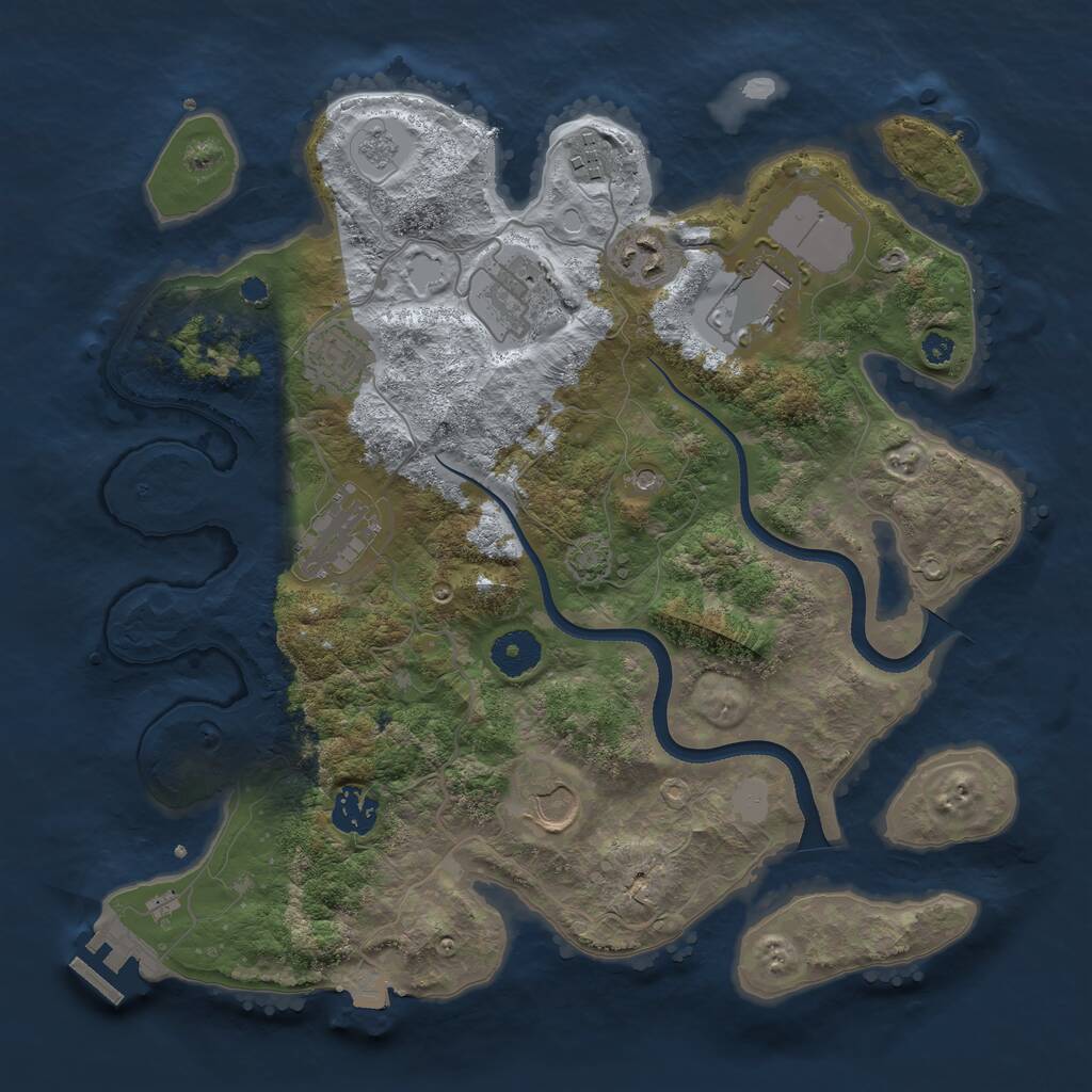 Rust Map: Procedural Map, Size: 3500, Seed: 3902, 13 Monuments